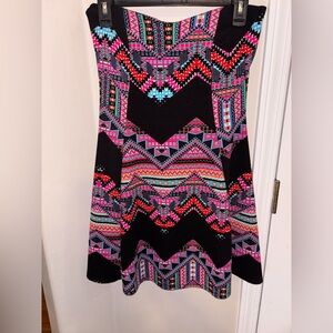 Cute little multicolored mini strapless dress